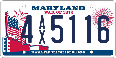 MD license plate 4AX5116