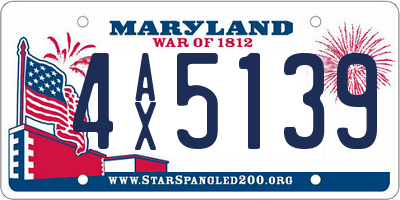 MD license plate 4AX5139
