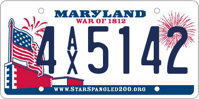 MD license plate 4AX5142
