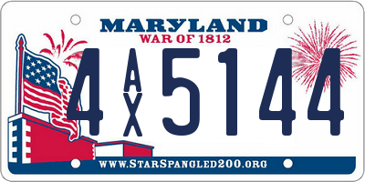 MD license plate 4AX5144