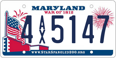MD license plate 4AX5147
