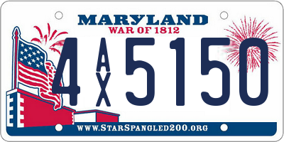 MD license plate 4AX5150