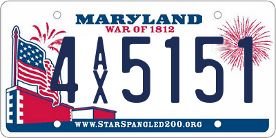 MD license plate 4AX5151