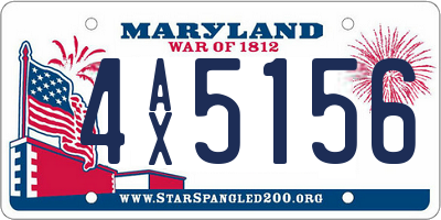MD license plate 4AX5156