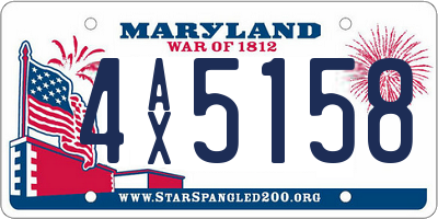 MD license plate 4AX5158