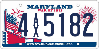 MD license plate 4AX5182