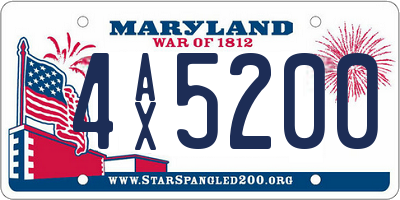 MD license plate 4AX5200