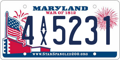 MD license plate 4AX5231