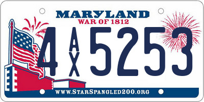 MD license plate 4AX5253