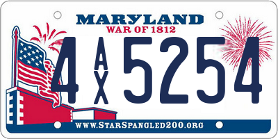 MD license plate 4AX5254