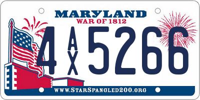 MD license plate 4AX5266