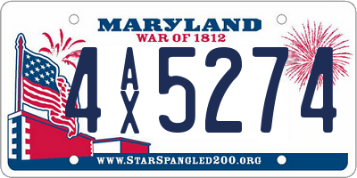 MD license plate 4AX5274