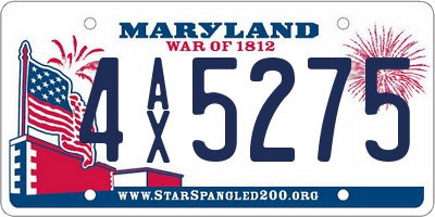 MD license plate 4AX5275