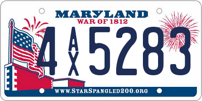 MD license plate 4AX5283