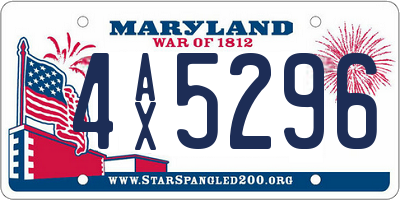 MD license plate 4AX5296