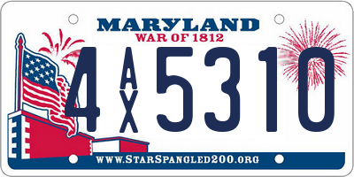 MD license plate 4AX5310