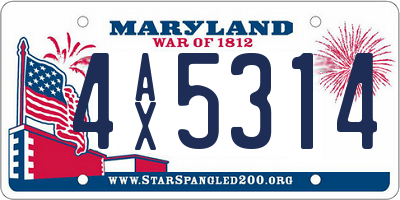 MD license plate 4AX5314