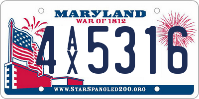 MD license plate 4AX5316