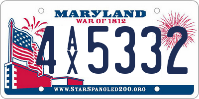 MD license plate 4AX5332