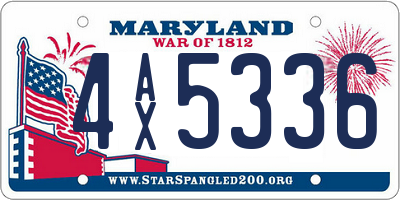 MD license plate 4AX5336