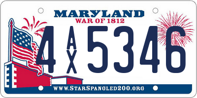MD license plate 4AX5346