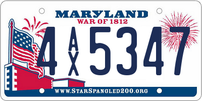MD license plate 4AX5347