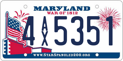 MD license plate 4AX5351