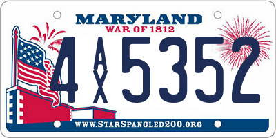 MD license plate 4AX5352