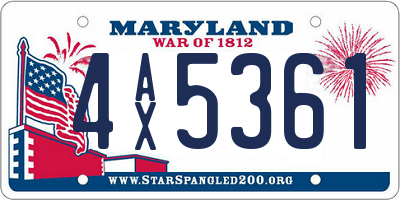 MD license plate 4AX5361