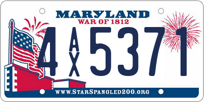 MD license plate 4AX5371