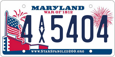 MD license plate 4AX5404