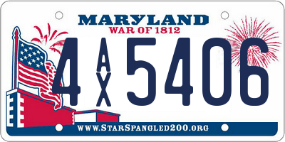 MD license plate 4AX5406