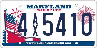 MD license plate 4AX5410