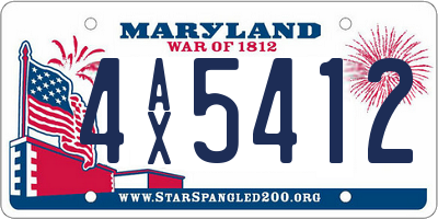 MD license plate 4AX5412