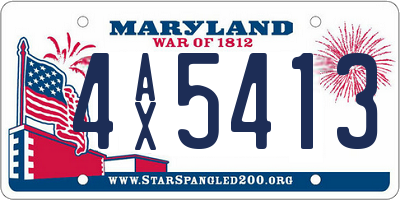 MD license plate 4AX5413