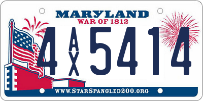 MD license plate 4AX5414