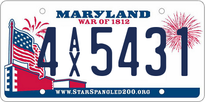 MD license plate 4AX5431