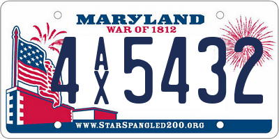 MD license plate 4AX5432