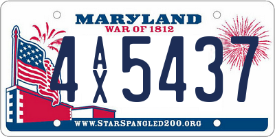 MD license plate 4AX5437