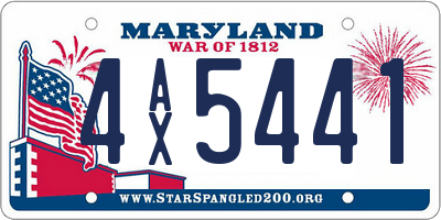MD license plate 4AX5441