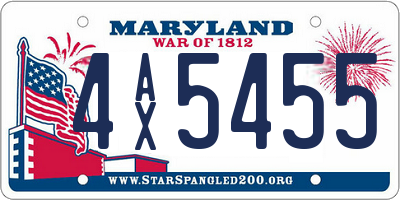 MD license plate 4AX5455