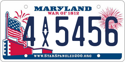 MD license plate 4AX5456