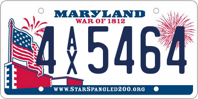 MD license plate 4AX5464