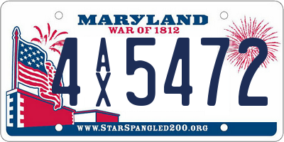 MD license plate 4AX5472