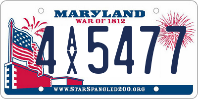 MD license plate 4AX5477