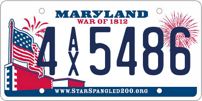 MD license plate 4AX5486
