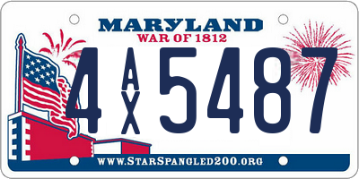 MD license plate 4AX5487