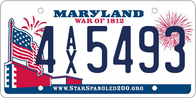 MD license plate 4AX5493