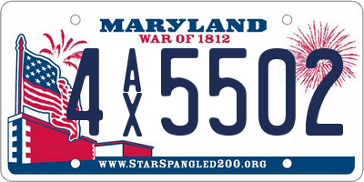MD license plate 4AX5502