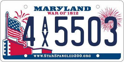 MD license plate 4AX5503